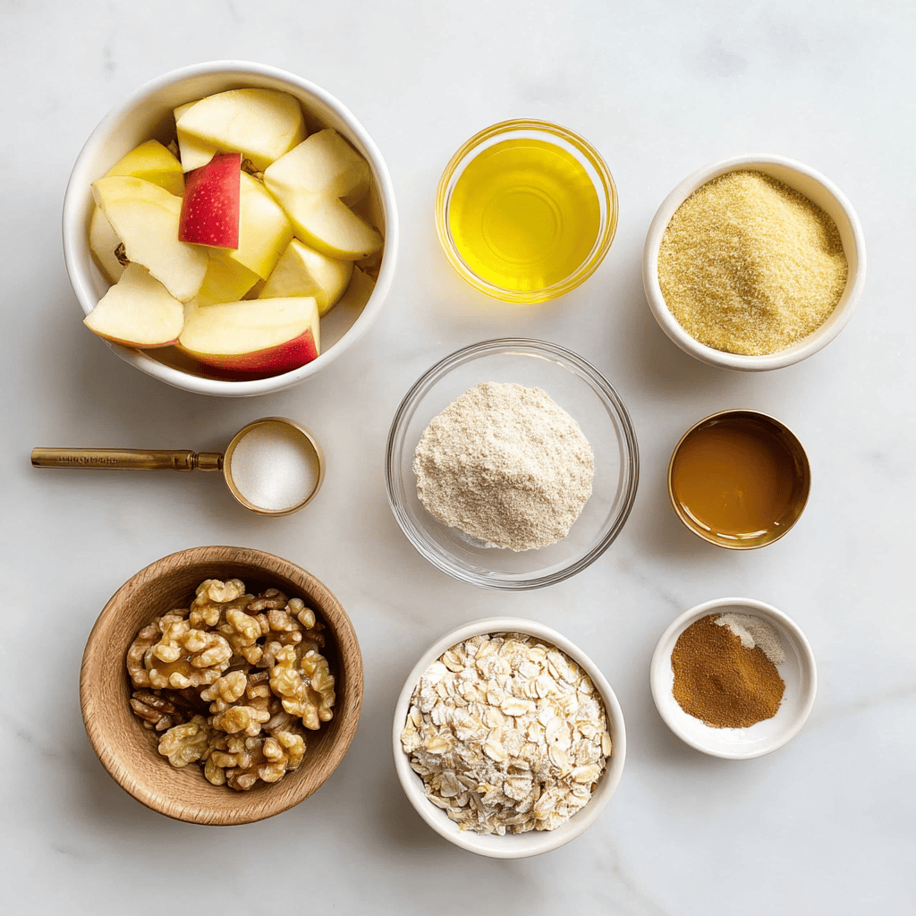 Ingredients for Sheet Pan Maple-Glazed Apple Crisp: Cozy Autumn Snacking